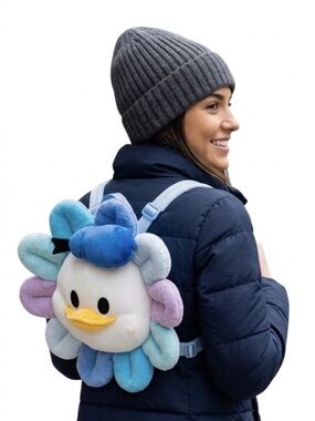 Disney Parks Donald Duck Daisy Flower Plush Backpack Kawaii Harajuku RARE